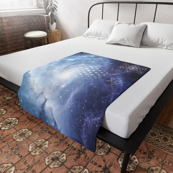 Sacred Geometry Fleece Blanket - Blinking Planetary Nebula