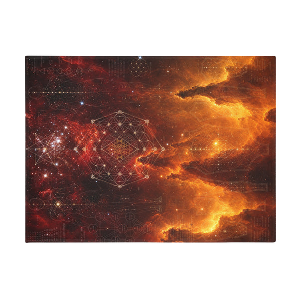 Sacred Geometry Fleece Blanket - Skull & Crossbones Nebula