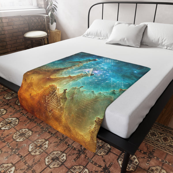 Sacred Geometry Fleece Blanket - Bubble Nebula