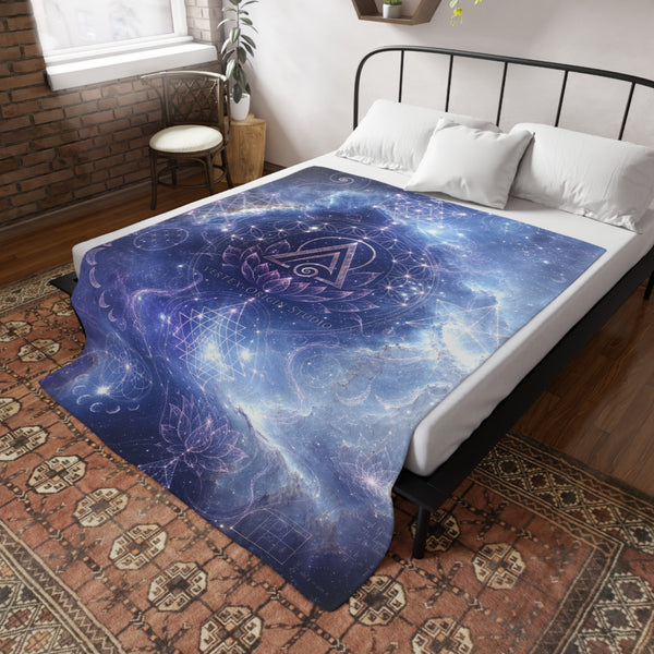 Sacred Geometry Fleece Blanket - Witch Head Nebula