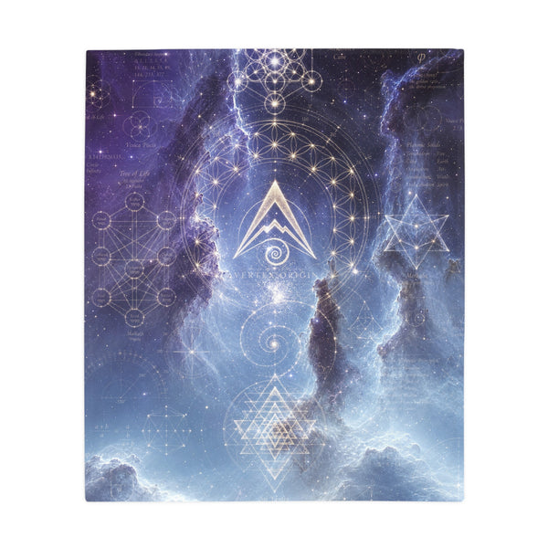 Sacred Geometry Fleece Blanket - Saturn Nebula