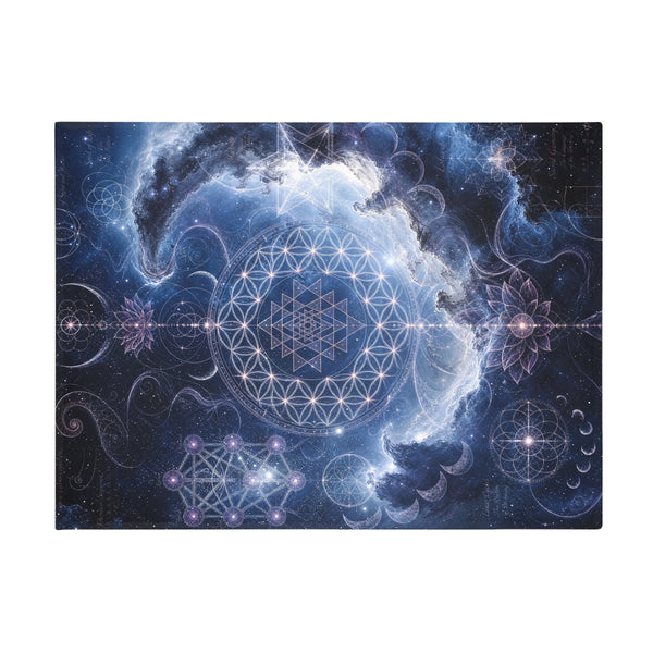 Sacred Geometry Fleece Blanket - Blue Flash Nebula
