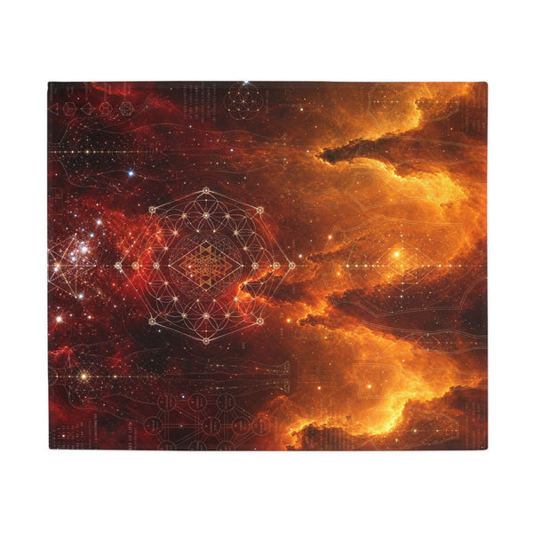 Sacred Geometry Fleece Blanket - Skull & Crossbones Nebula