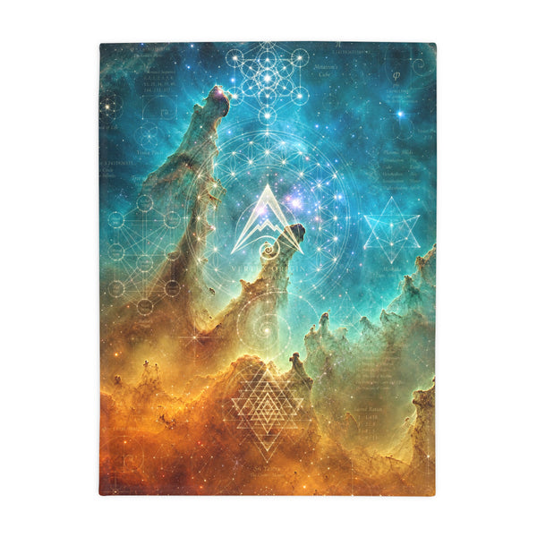 Sacred Geometry Fleece Blanket - Bubble Nebula