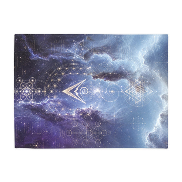 Sacred Geometry Fleece Blanket - Saturn Nebula