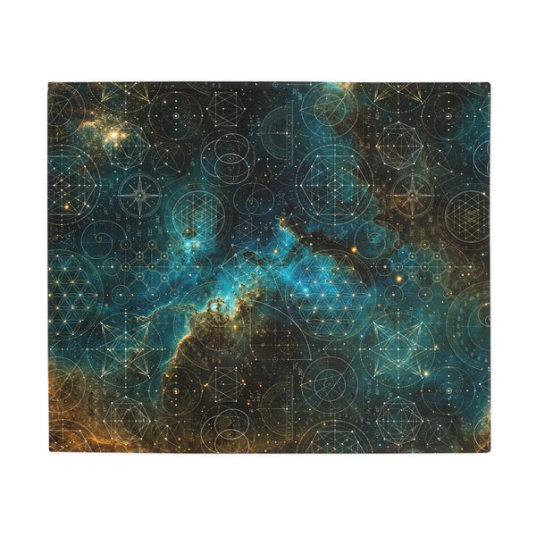 Sacred Geometry Fleece Blanket - Stingray Nebula
