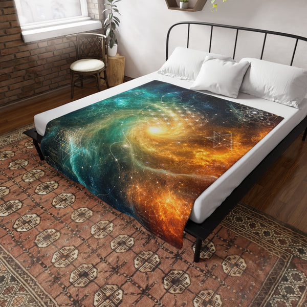 Sacred Geometry Fleece Blanket - Cat's Eye Nebula