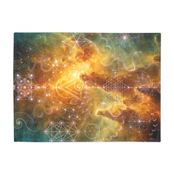 Sacred Geometry Fleece Blanket - Flame Nebula