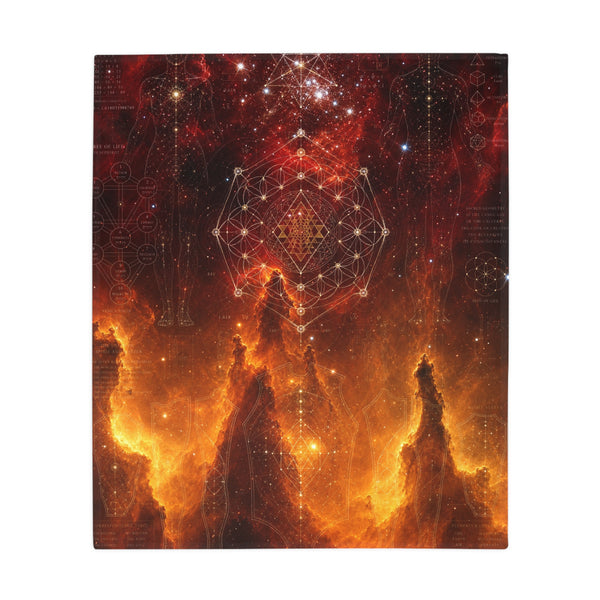 Sacred Geometry Fleece Blanket - Skull & Crossbones Nebula