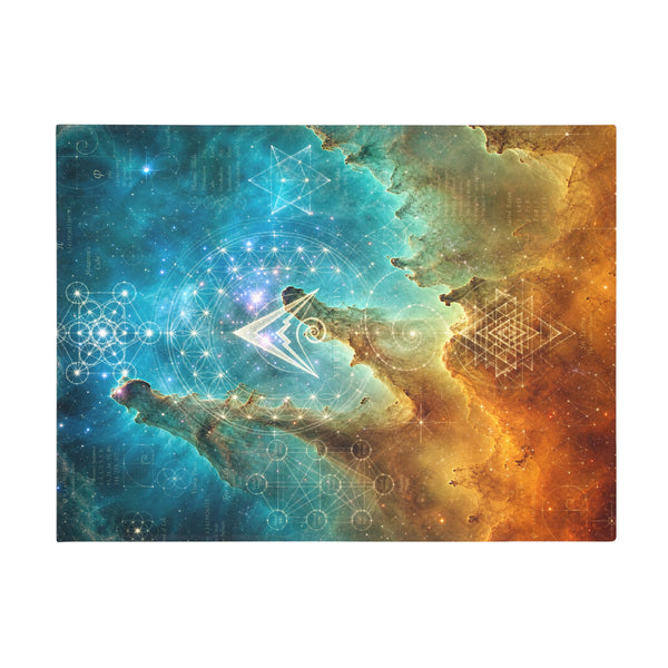 Sacred Geometry Fleece Blanket - Bubble Nebula