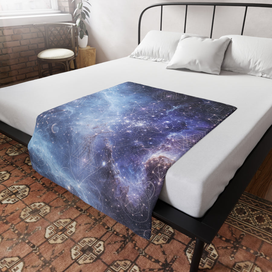 Sacred Geometry Blanket — Blue Snowball Nebula