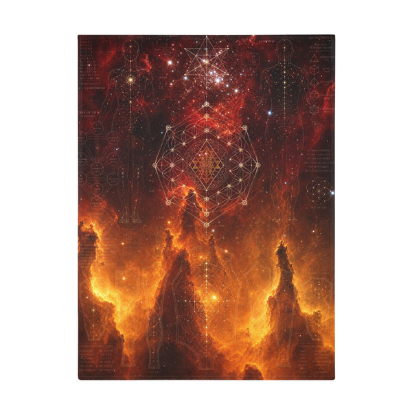 Sacred Geometry Fleece Blanket - Skull & Crossbones Nebula