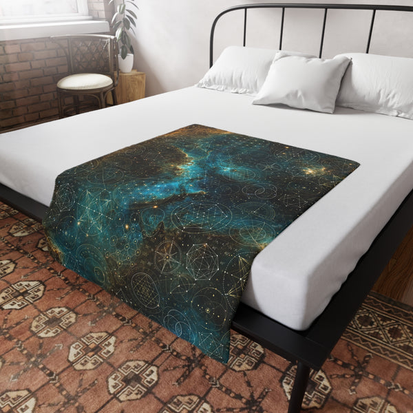 Sacred Geometry Fleece Blanket - Stingray Nebula