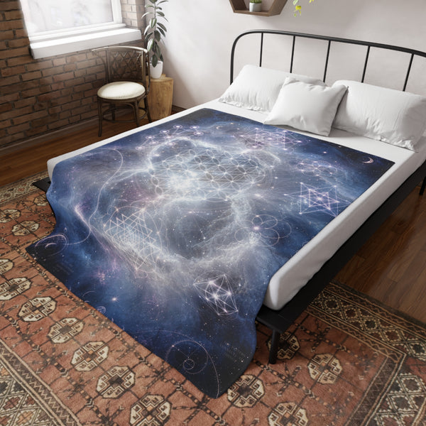 Sacred Geometry Fleece Blanket - Eskimo Nebula