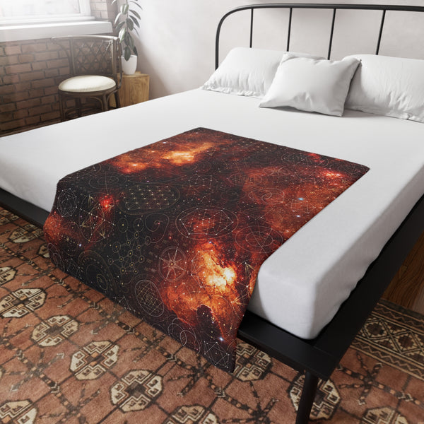 Sacred Geometry Fleece Blanket - North America Nebula