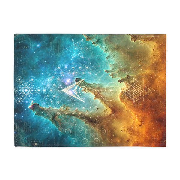 Sacred Geometry Fleece Blanket - Bubble Nebula