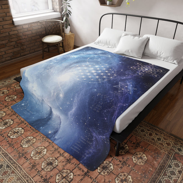 Sacred Geometry Fleece Blanket - Blinking Planetary Nebula