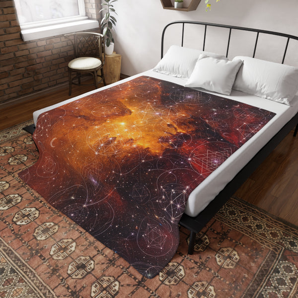 Sacred Geometry Fleece Blanket - Heart Nebula
