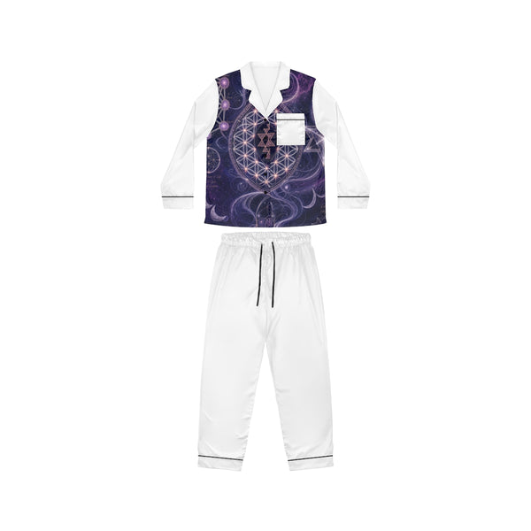 Women's Sacred Geometry Satin Pajamas — Sacred Feminine — Back
