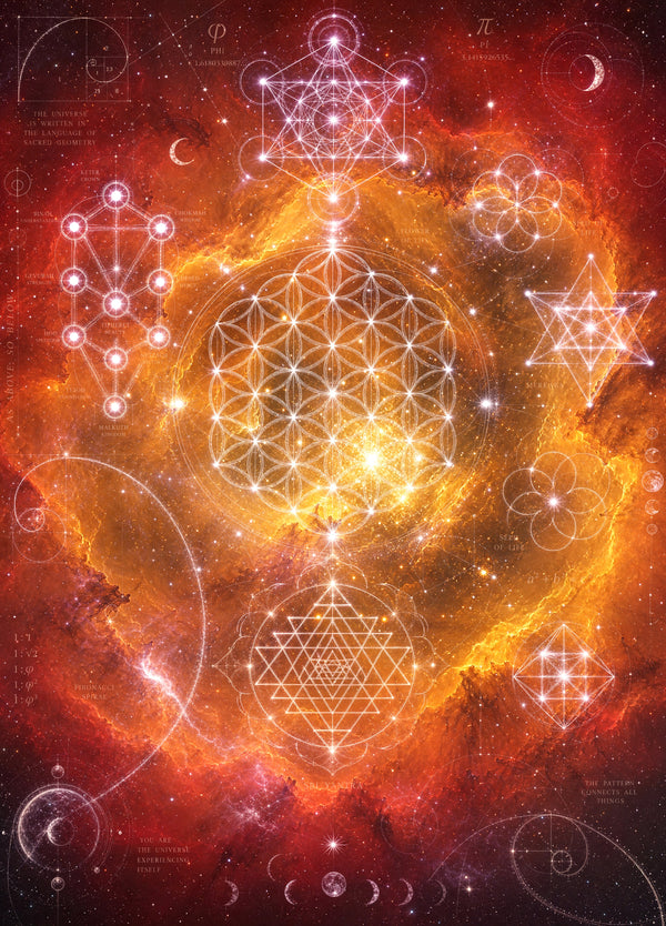 Sacred Geometry Blanket — Cosmic Bloom — Autumn