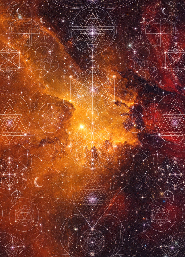 Sacred Geometry Blanket — Celestial Weave — Autumn