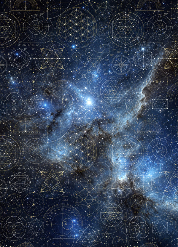 Sacred Geometry Cotton Duvet Cover — Origin Universe — Winter