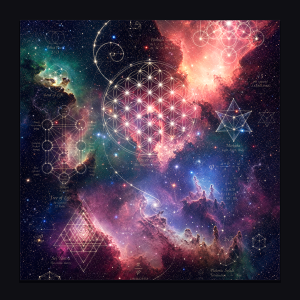 Sacred Geometry Throw Pillow Case — Cosmic Constellation