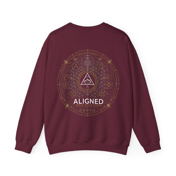 Aligned Crewneck — Maroon — Back Design