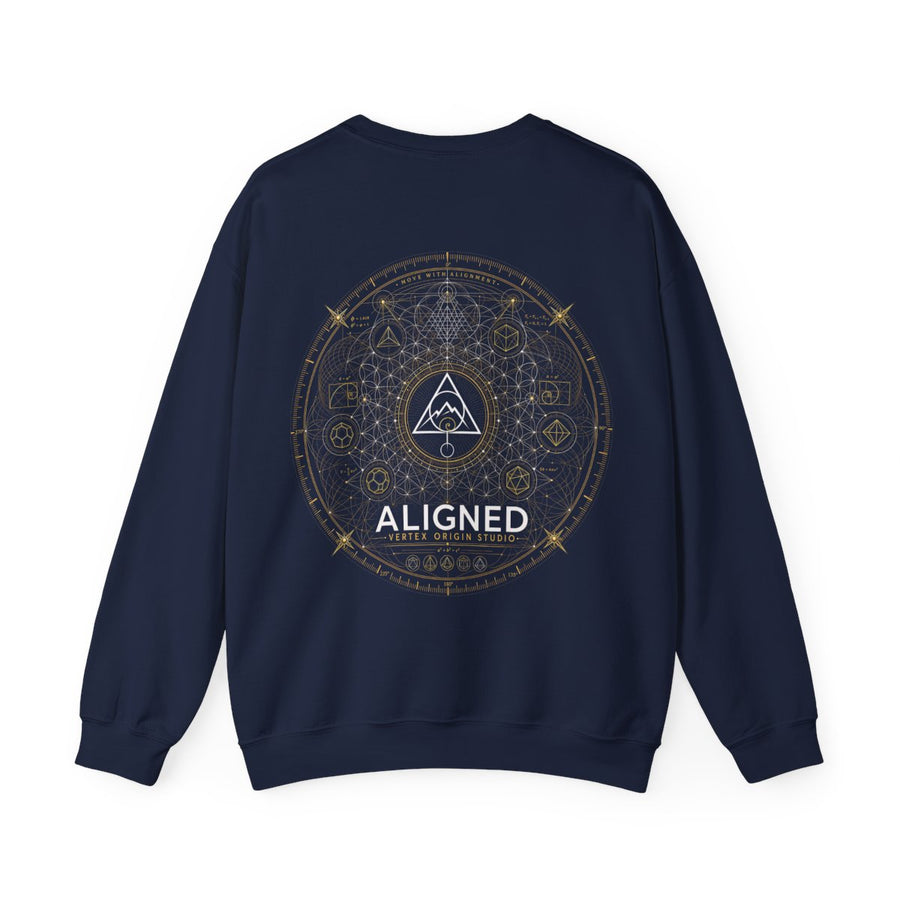 Aligned Crewneck — Navy — Back Design