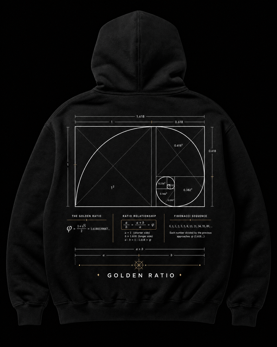 Golden Ratio Hoodie Back — Vertex Origin Studio