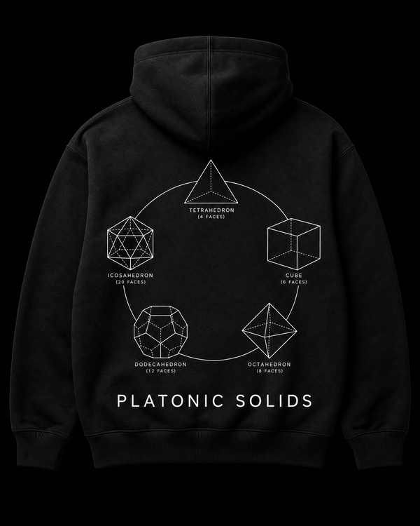 Platonic Solids Hoodie Back — Vertex Origin Studio