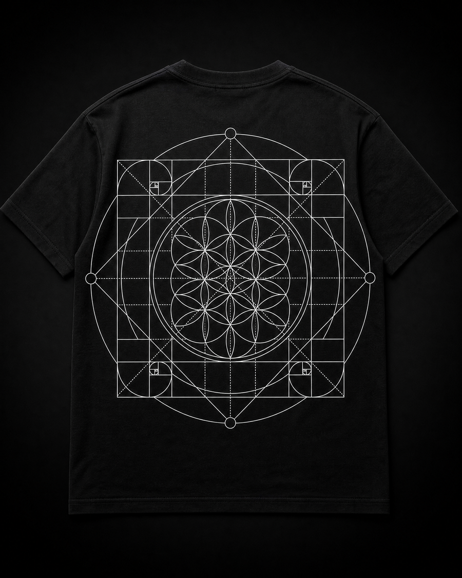 Sacred Grid Tee Back — Vertex Origin Studio