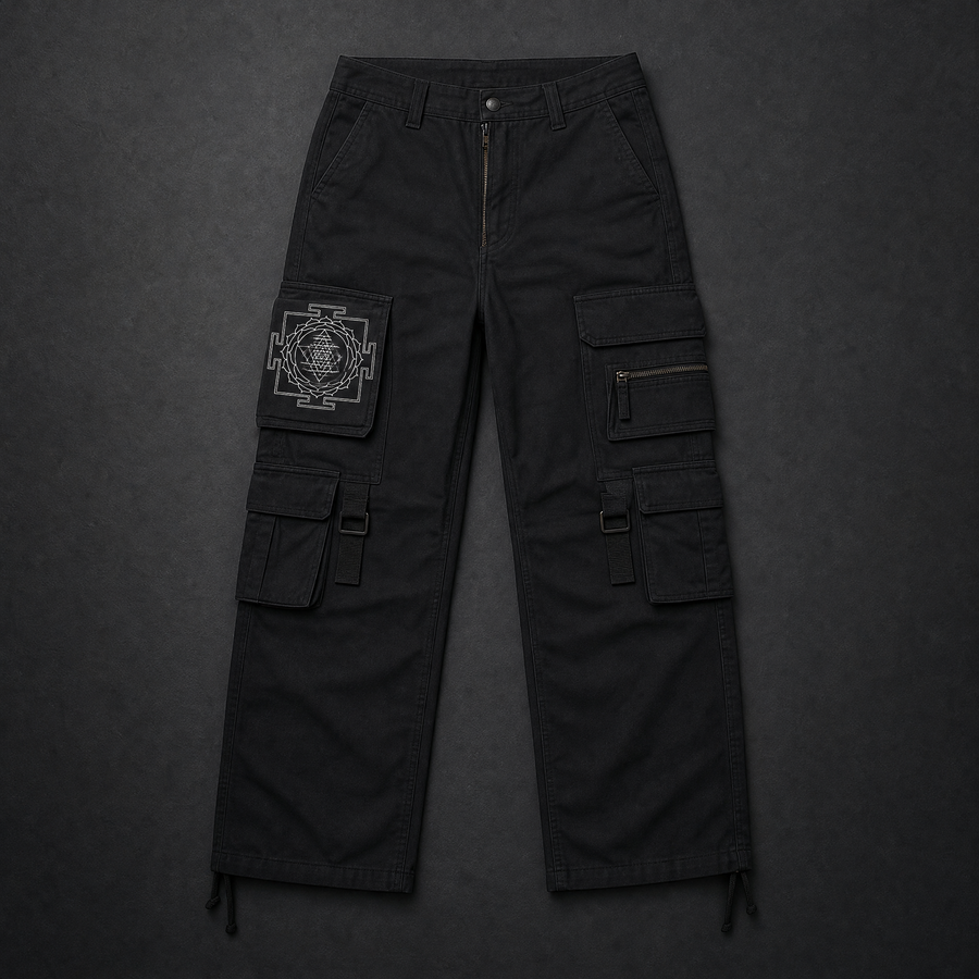 Sri Yantra Cargo Pants Front