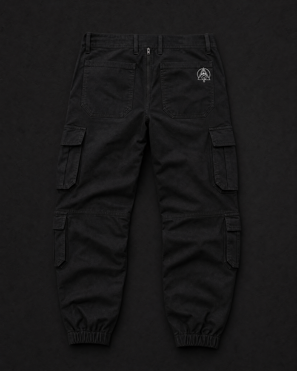 Vesica Piscis Cargo Pants Back — Vertex Origin Studio