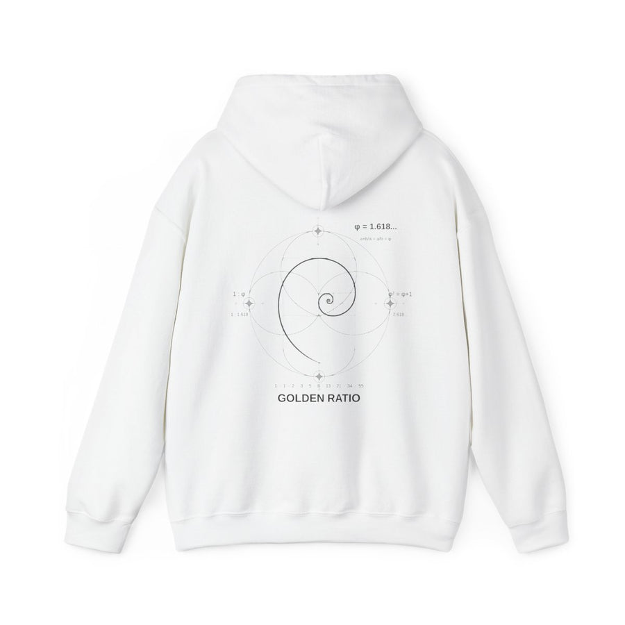 Fibonacci Spiral Hoodie — White — Back Design