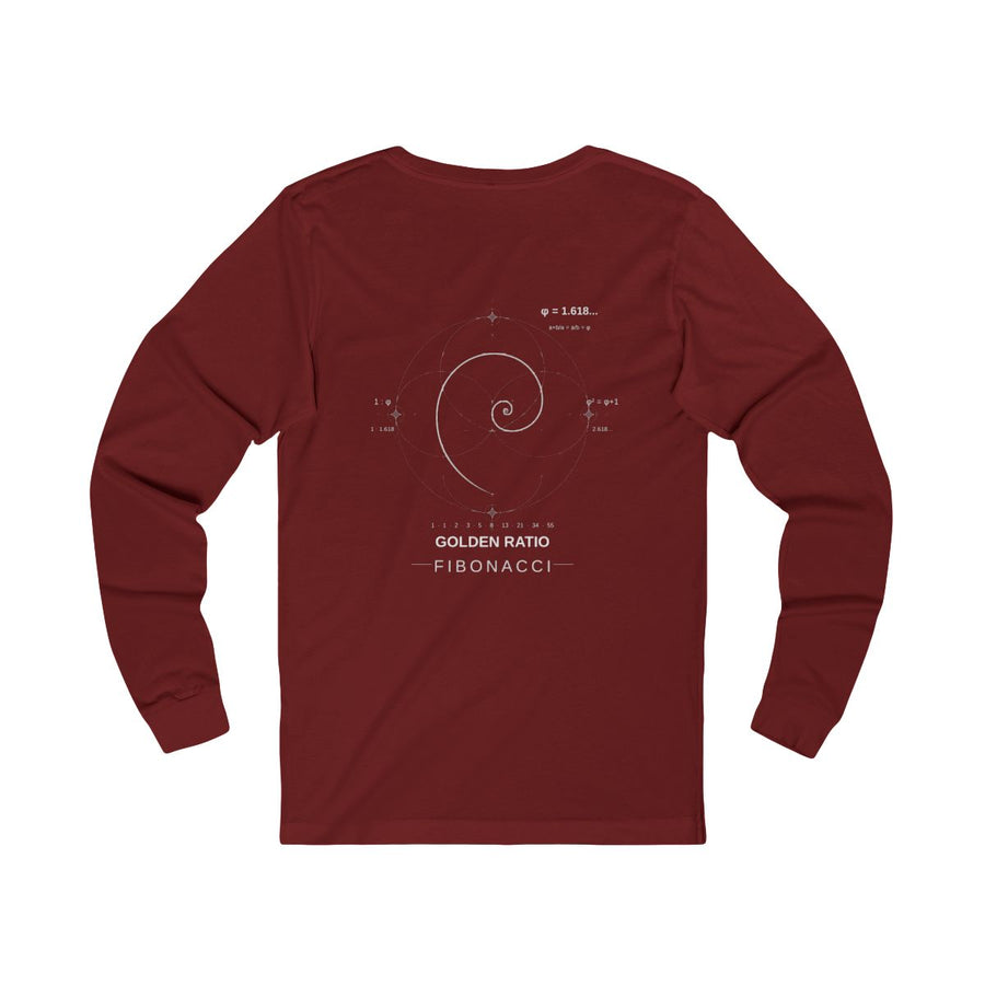 Fibonacci Spiral Long Sleeve — Cardinal — Back Design