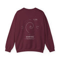 Fibonacci Spiral Crewneck — Maroon — Back Design
