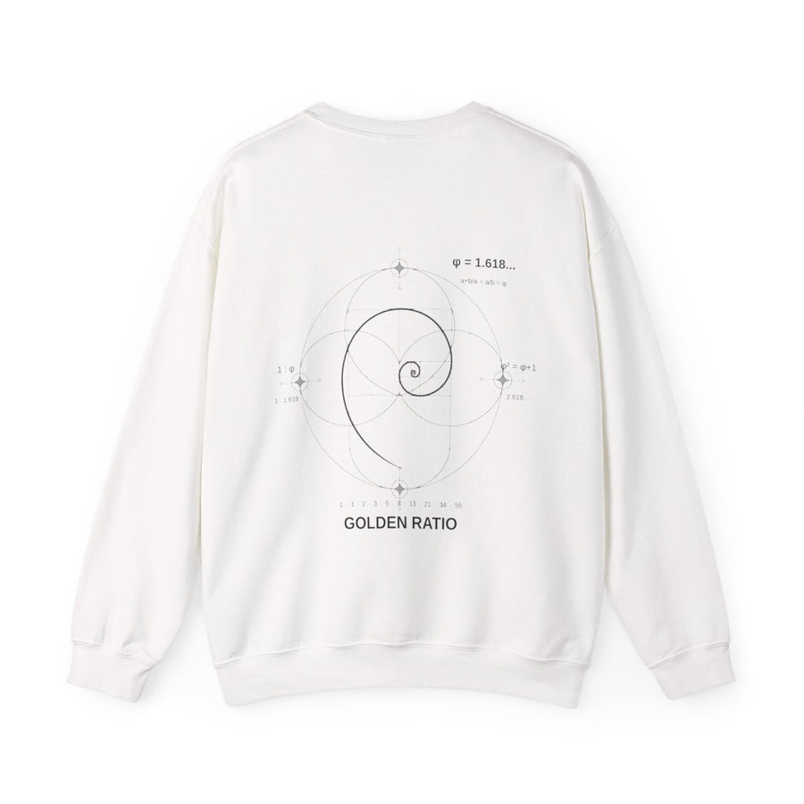 Fibonacci Spiral Crewneck — White — Back Design