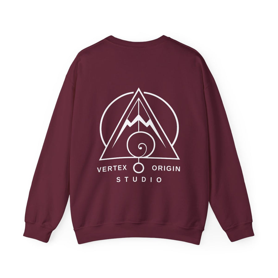 Origin Mark Crewneck — Maroon — Back Design