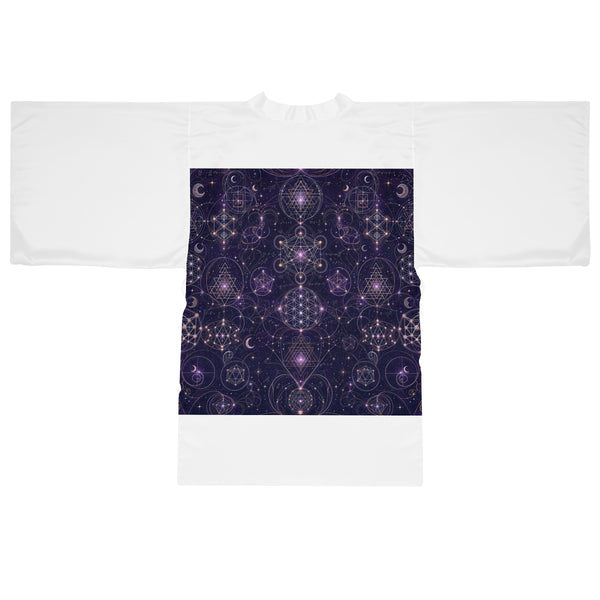 Sacred Geometry Kimono Robe — Celestial Weave — Front