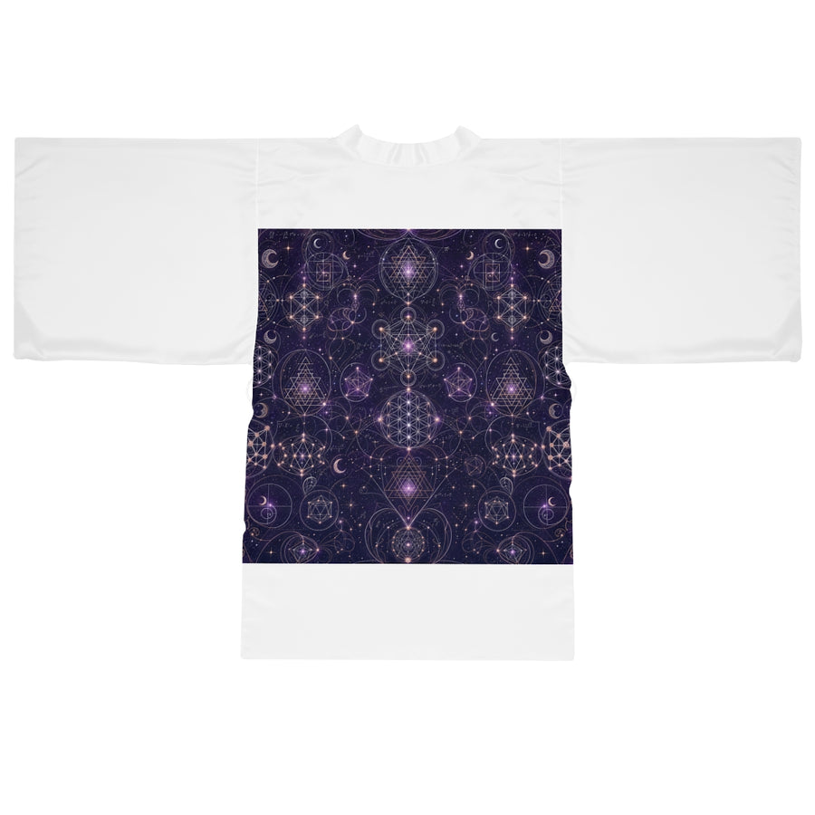 Sacred Geometry Kimono Robe — Celestial Weave — Front