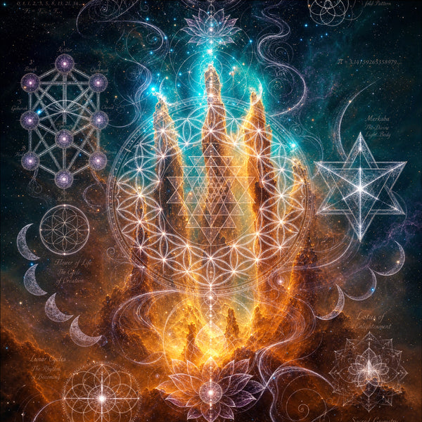Sacred Geometry Pillow — Sacred Bloom — Summer