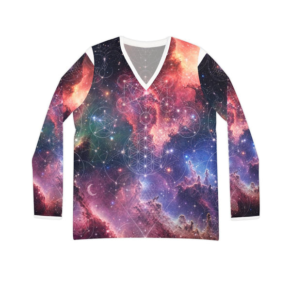 Sacred Geometry Pyjama Top — Celestial Weave (Women's V-neck)