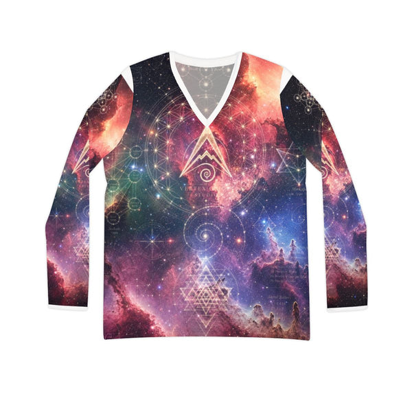 Sacred Geometry Pyjama Top — Cosmic Blueprint (Women's V-neck)