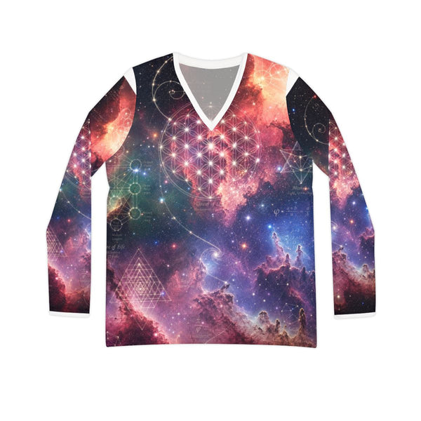 Sacred Geometry Pyjama Top — Cosmic Constellation (Women's V-neck)