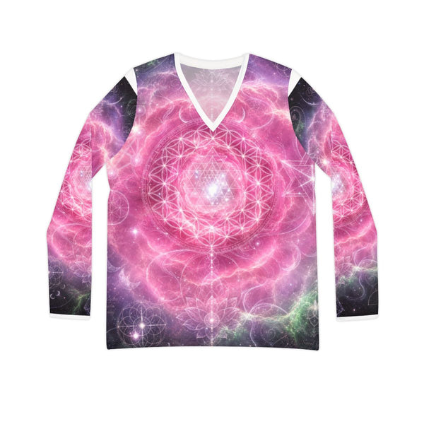 Sacred Geometry Pyjama Top — Sacred Bloom (Women's V-neck)