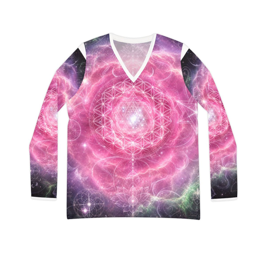 Sacred Geometry Pyjama Top — Sacred Bloom (Women's V-neck)