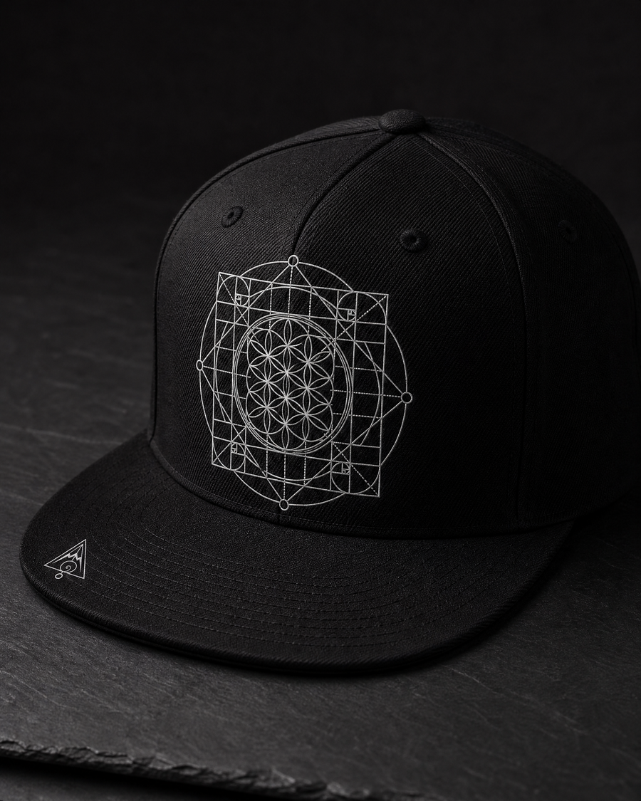 Sacred Grid Snapback Cap — Vertex Origin Studio