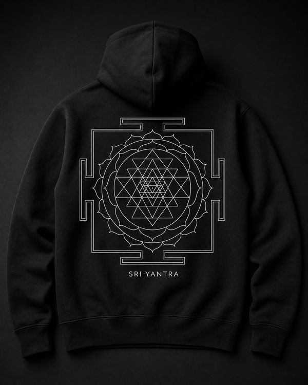 Sri Yantra Hoodie Back — Vertex Origin Studio