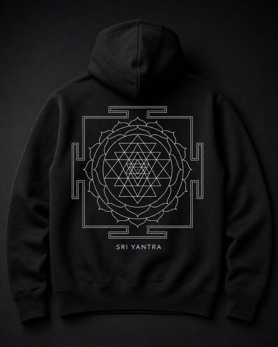Sri Yantra Hoodie Back — Vertex Origin Studio